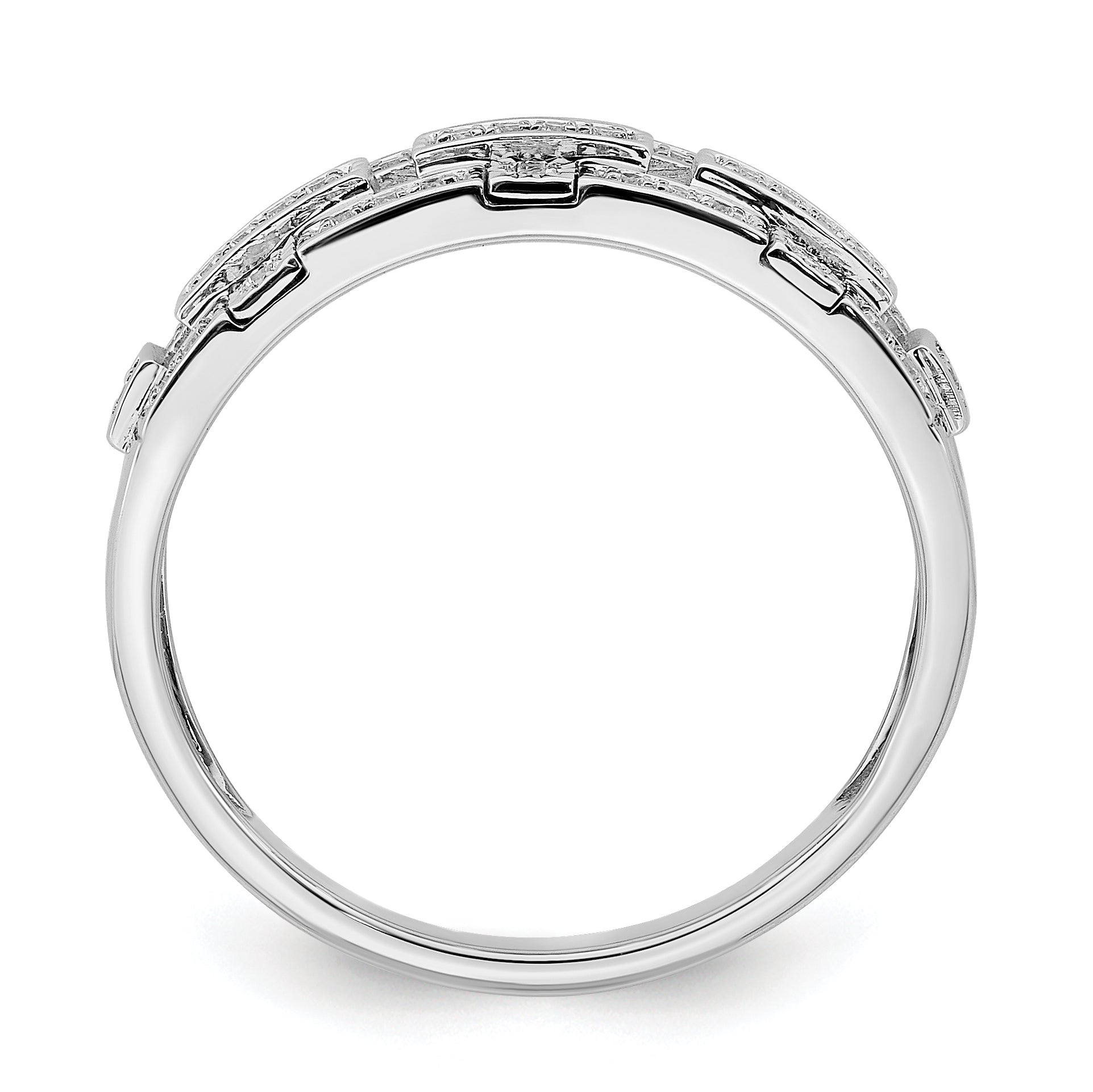 14k White Gold Polished Fancy Diamond Ring