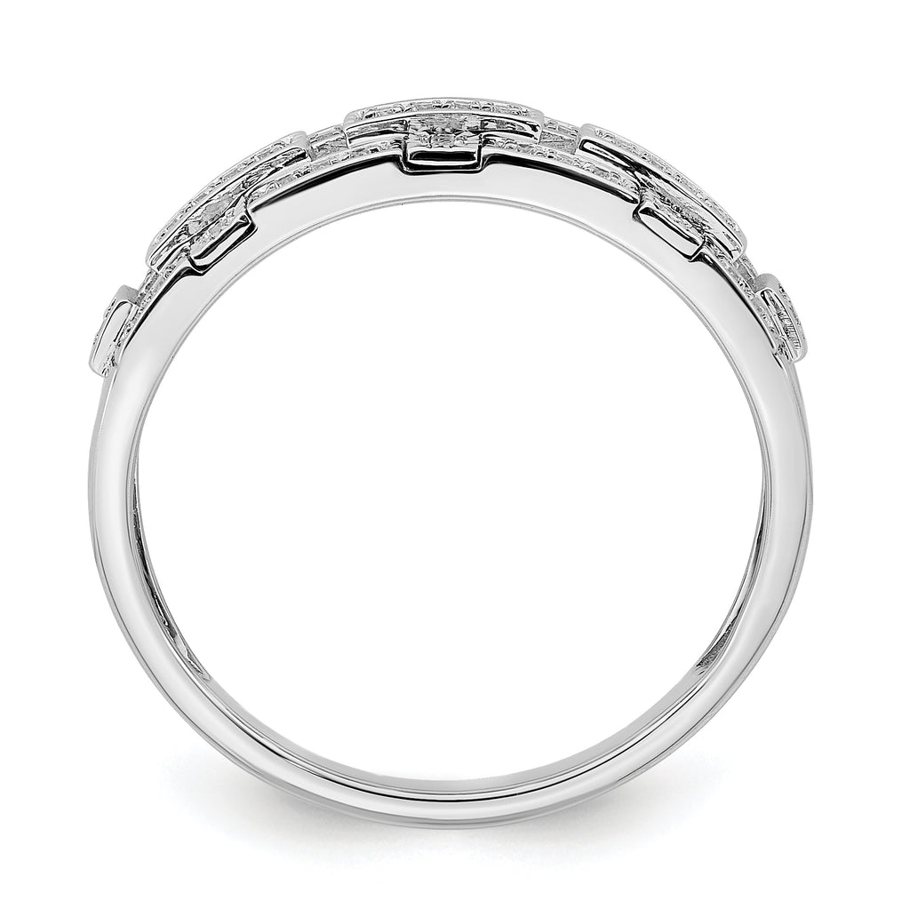 14k White Gold Polished Fancy Diamond Ring