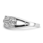 14k White Gold Polished Fancy Diamond Ring