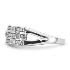 14k White Gold Polished Fancy Diamond Ring