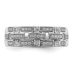 14k White Gold Polished Fancy Diamond Ring