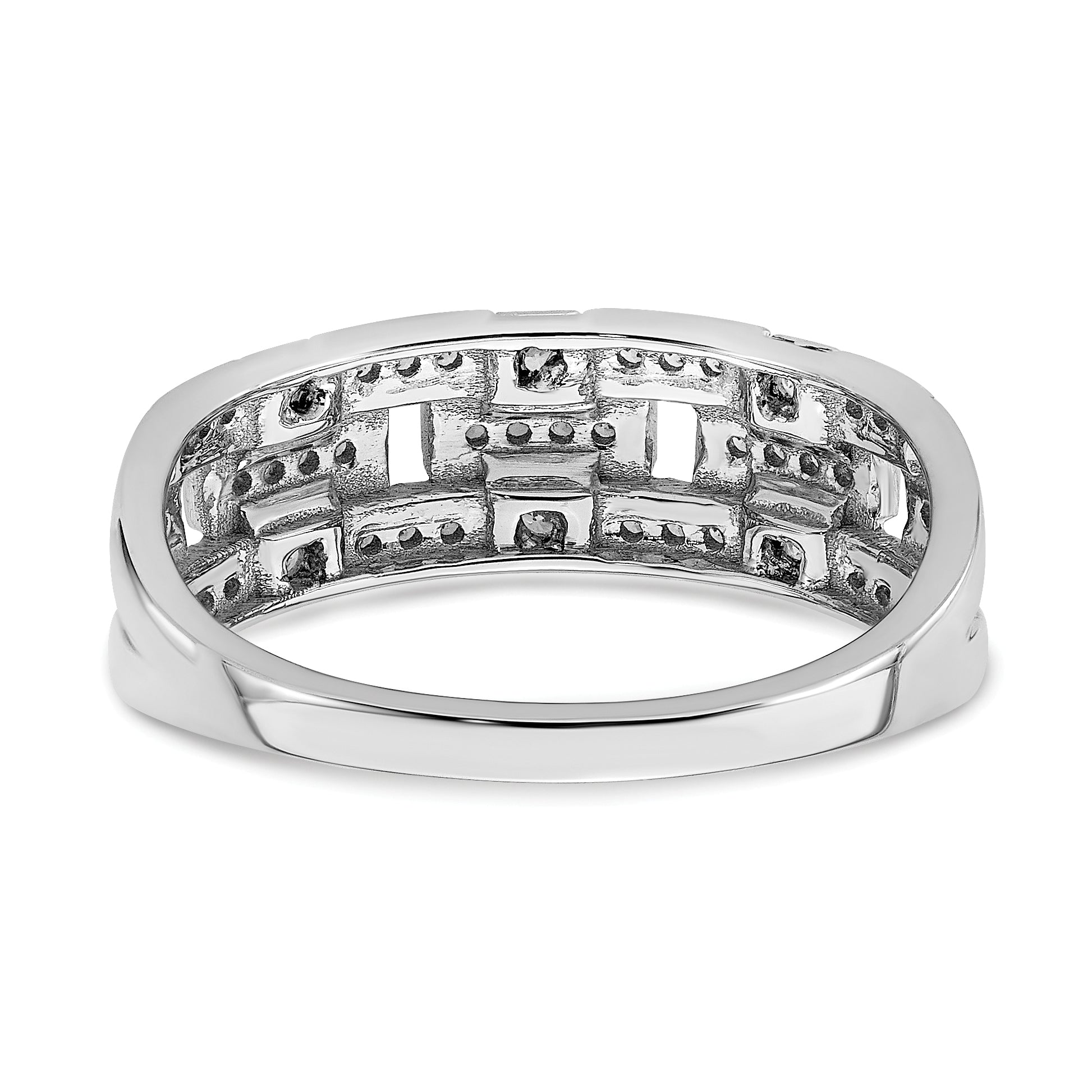 14k White Gold Polished Fancy Diamond Ring