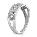 14k White Gold Polished Fancy Diamond Ring