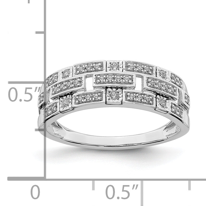 14k White Gold Polished Fancy Diamond Ring
