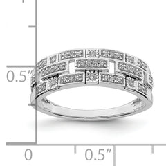 14k White Gold Polished Fancy Diamond Ring