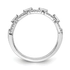 14k White Gold Polished Squares Diamond Ring