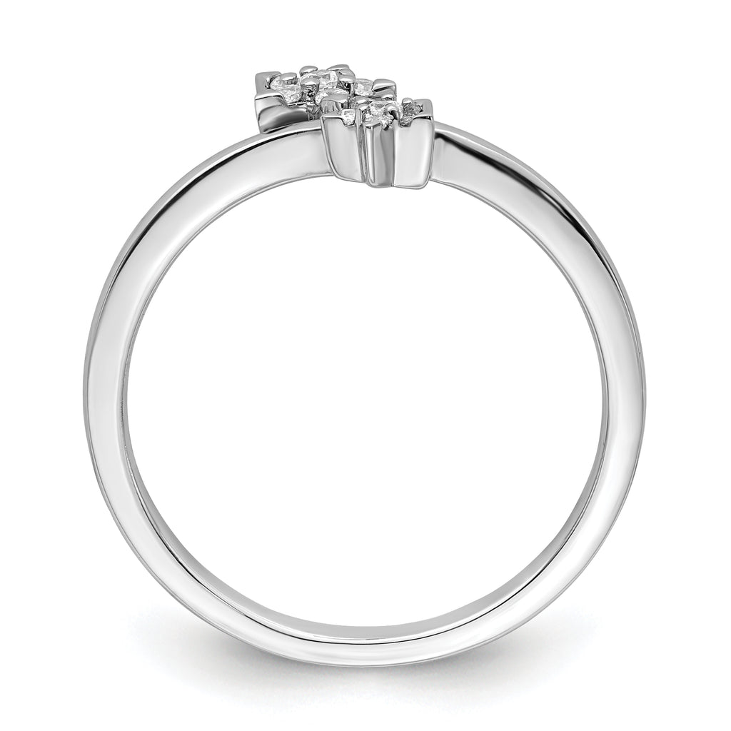 14k White Gold Diamond star bypass Diamond Ring