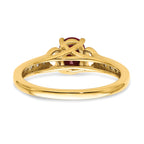 14k Polished Side Hearts Ruby and Diamond Ring