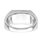 14k White Gold Polished & Satin Onyx & Diamond Mens Ring