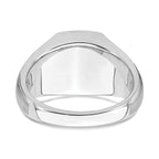 14k White Gold Polished & Satin Onyx & Diamond Mens Ring
