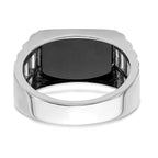 14k White Gold Polished & Satin Onyx & Diamond DAD Mens Ring