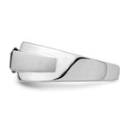 14k White Gold Polished & Satin Onyx & Diamond Mens Ring