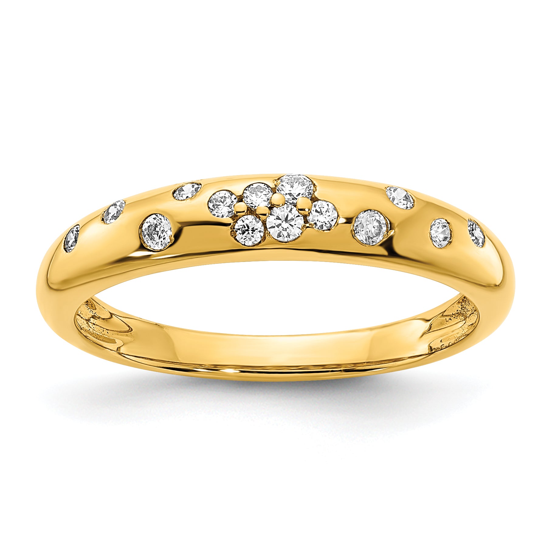 10K Polished Diamond Sprinkle Ring Main image