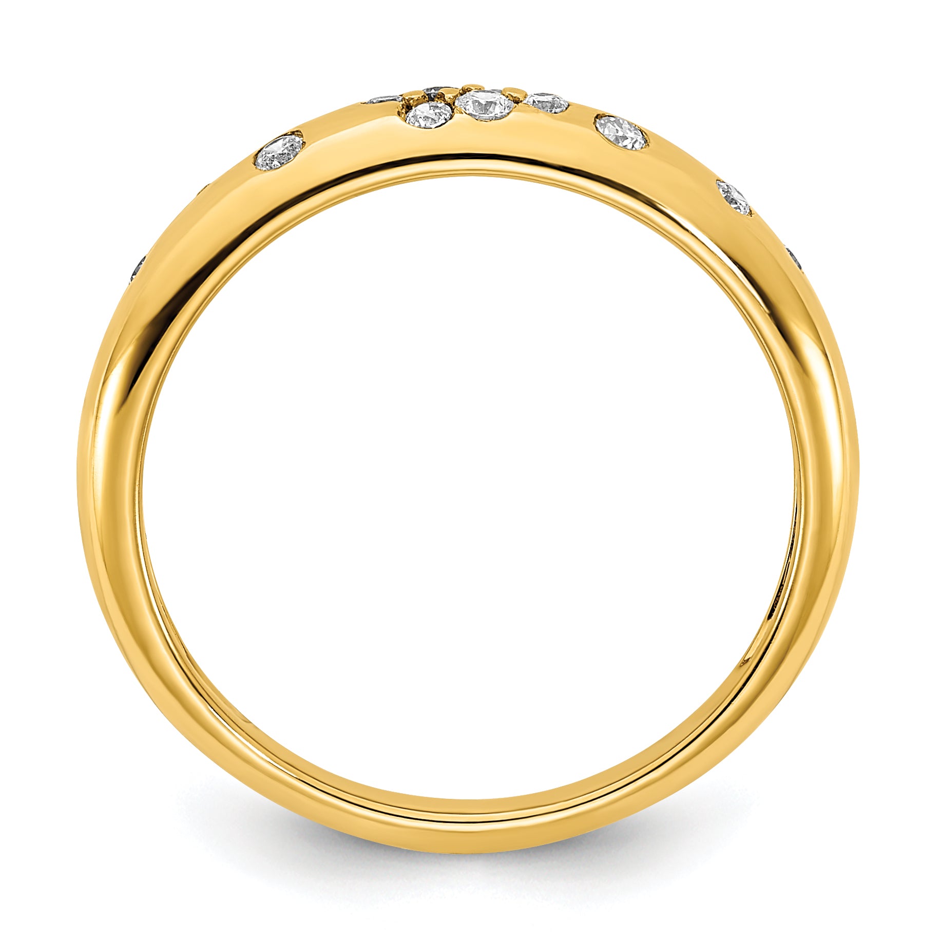 14K Polished Diamond Sprinkle Ring Secondary image
