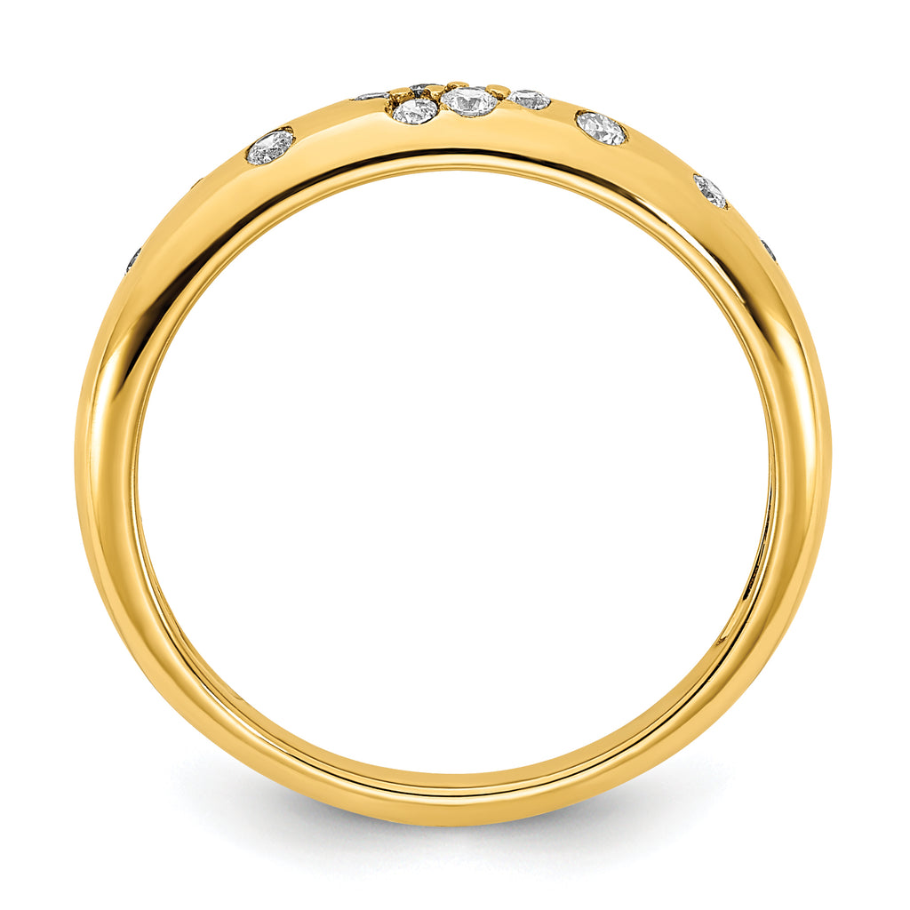14K Polished Diamond Sprinkle Ring