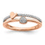 Hearts Lab-Grown Diamond Ring in 14K Rose Gold (1/8 ct. tw.), Size 7 - Sophia Jewelers