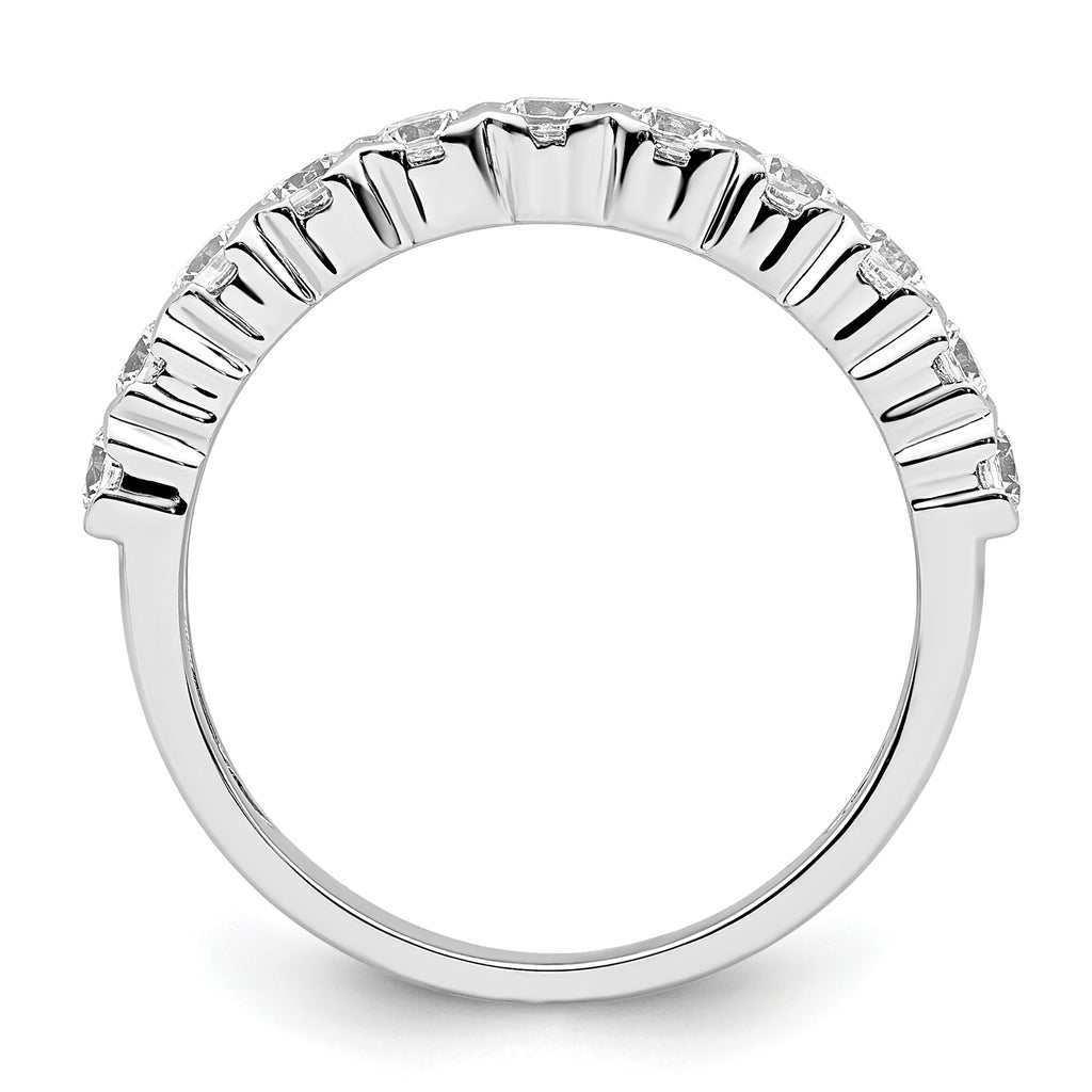 14k White Gold 3/4 carat Lab Grown Diamond VS/SI+ G+ Eleven Stone Complete Fashion band