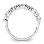 14k White Gold 3/4 carat Lab Grown Diamond VS/SI+ G+ Eleven Stone Complete Fashion band