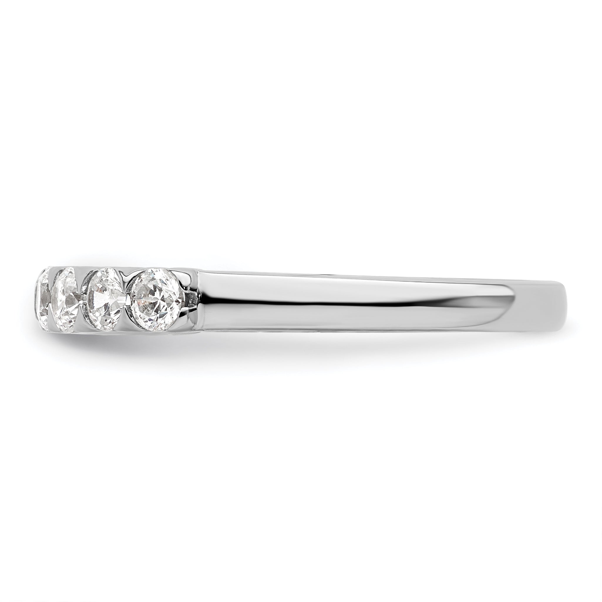 14k White Gold 3/4 carat Lab Grown Diamond VS/SI+ G+ Eleven Stone Complete Fashion band