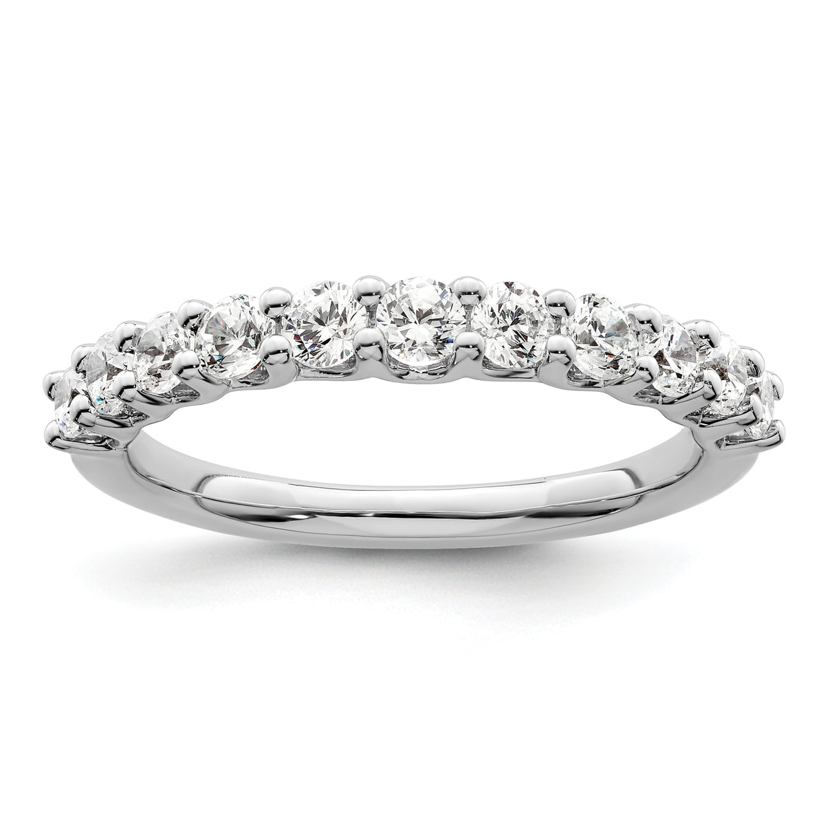 14k White Gold 3/4 carat Lab Grown Diamond VS/SI+ G+ Eleven Stone Complete Fashion band