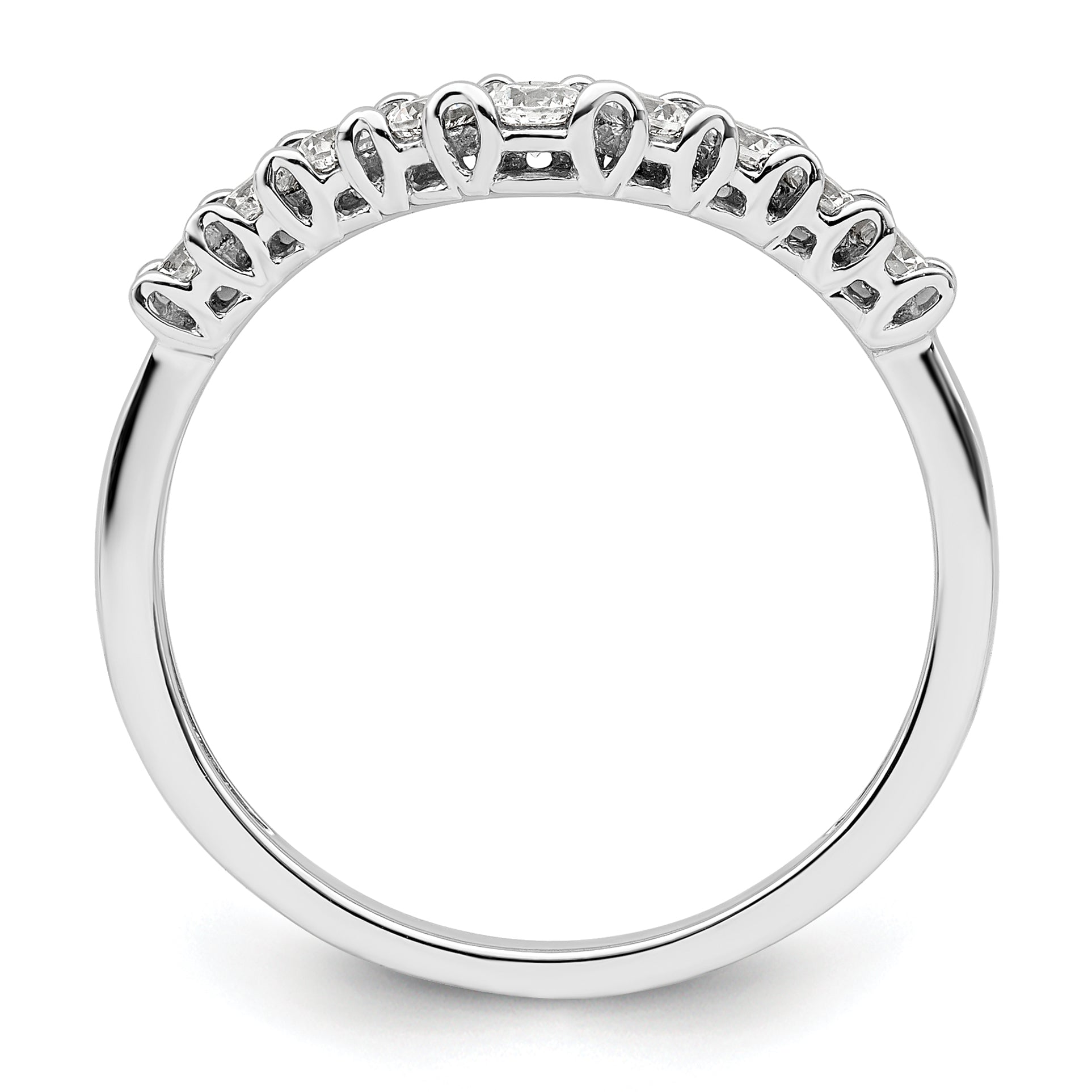 14k White Gold 3/8 carat Lab Grown Diamond VS/SI+ G+ Complete Concaved Band Secondary image