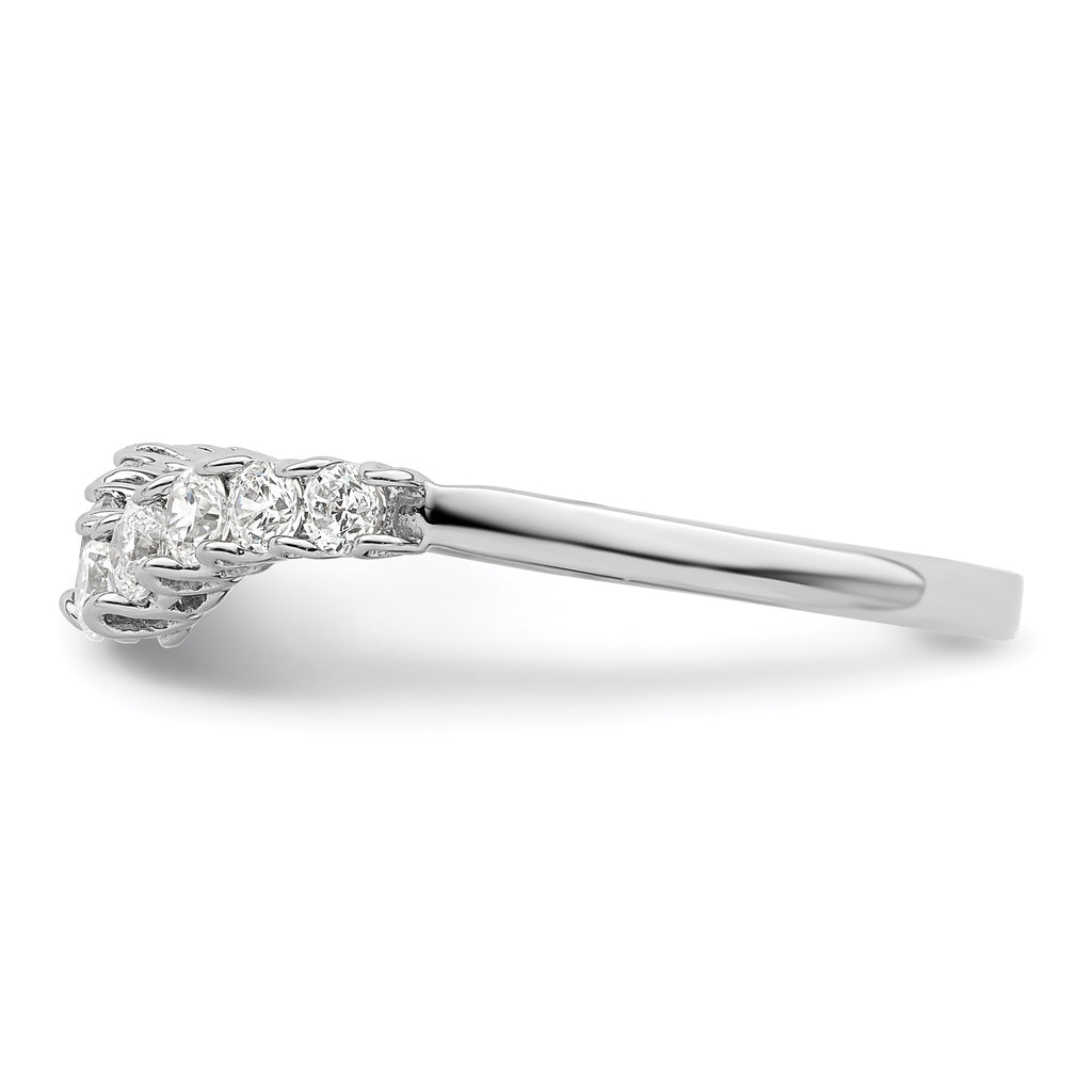 14k White Gold 3/8 carat Lab Grown Diamond VS/SI+ G+ Complete Concaved Band