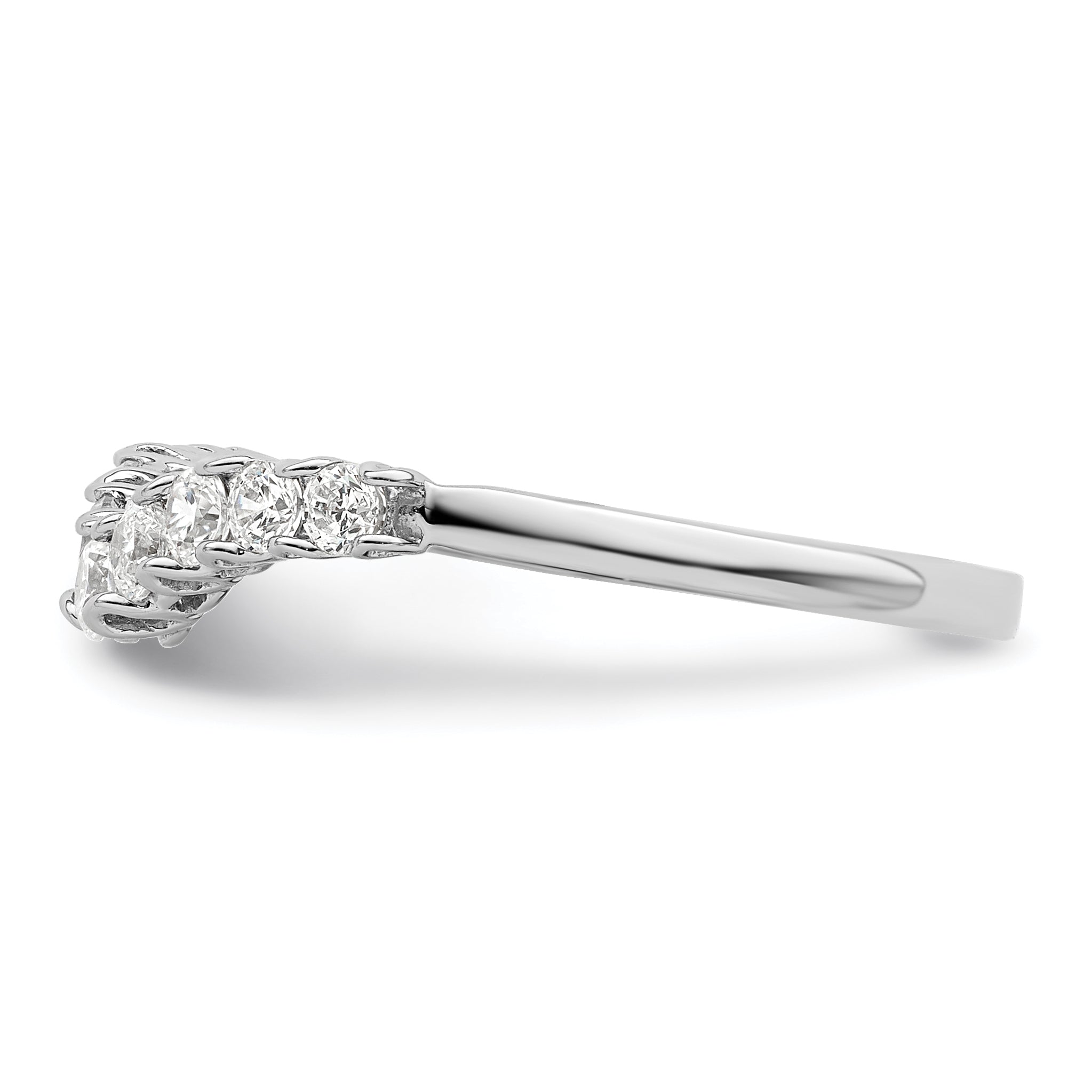 14k White Gold 3/8 carat Lab Grown Diamond VS/SI+ G+ Complete Concaved Band