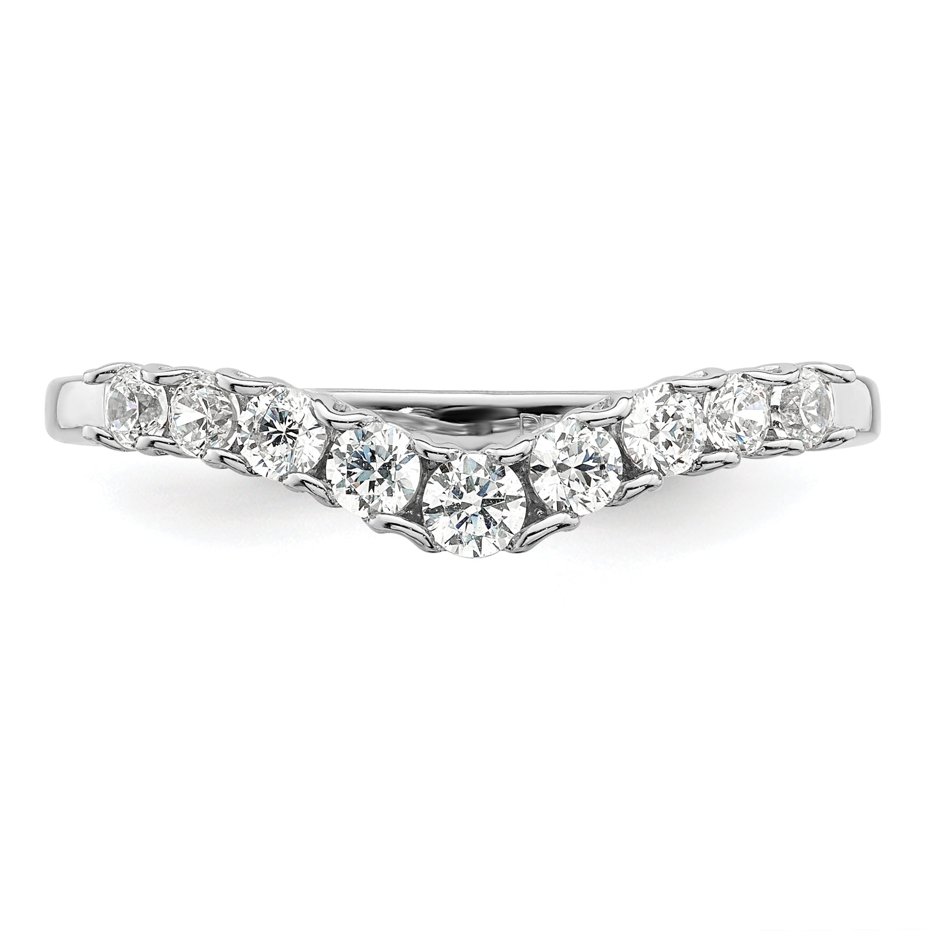 14k White Gold 3/8 carat Lab Grown Diamond VS/SI+ G+ Complete Concaved Band