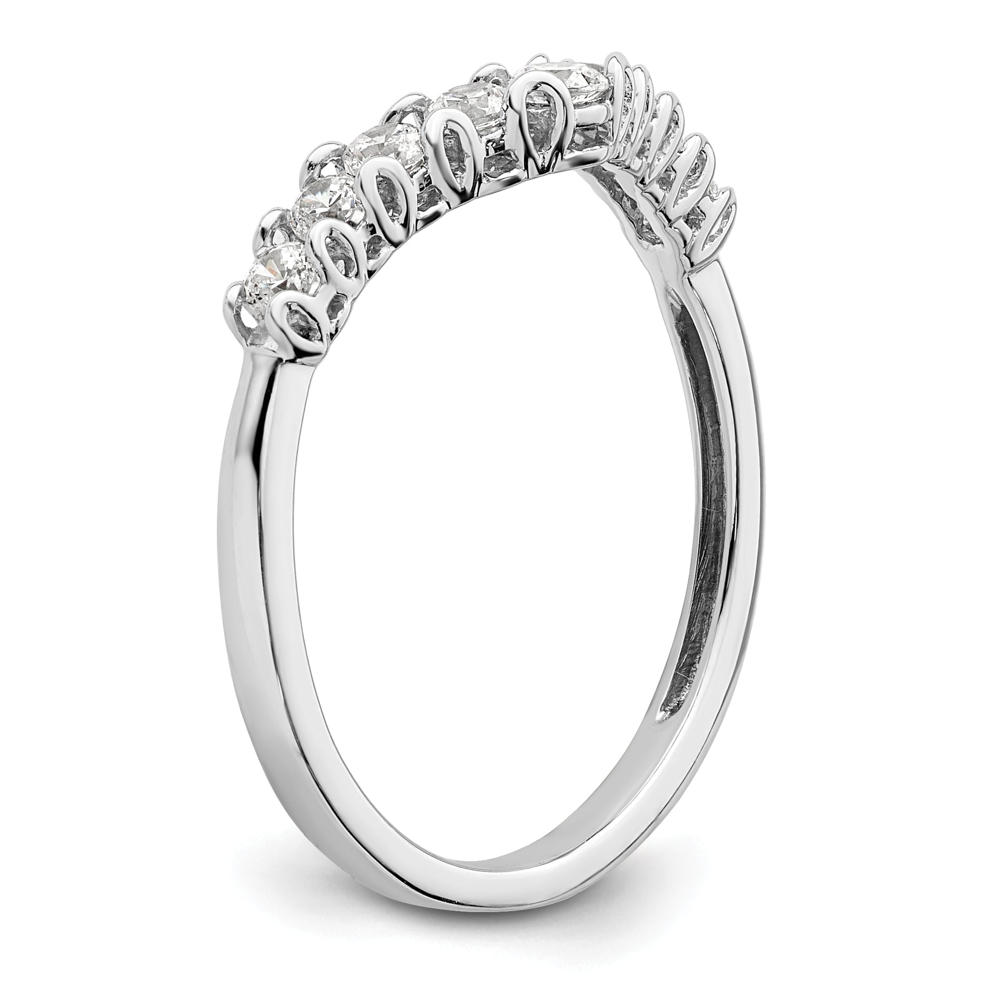 14k White Gold 3/8 carat Lab Grown Diamond VS/SI+ G+ Complete Concaved Band