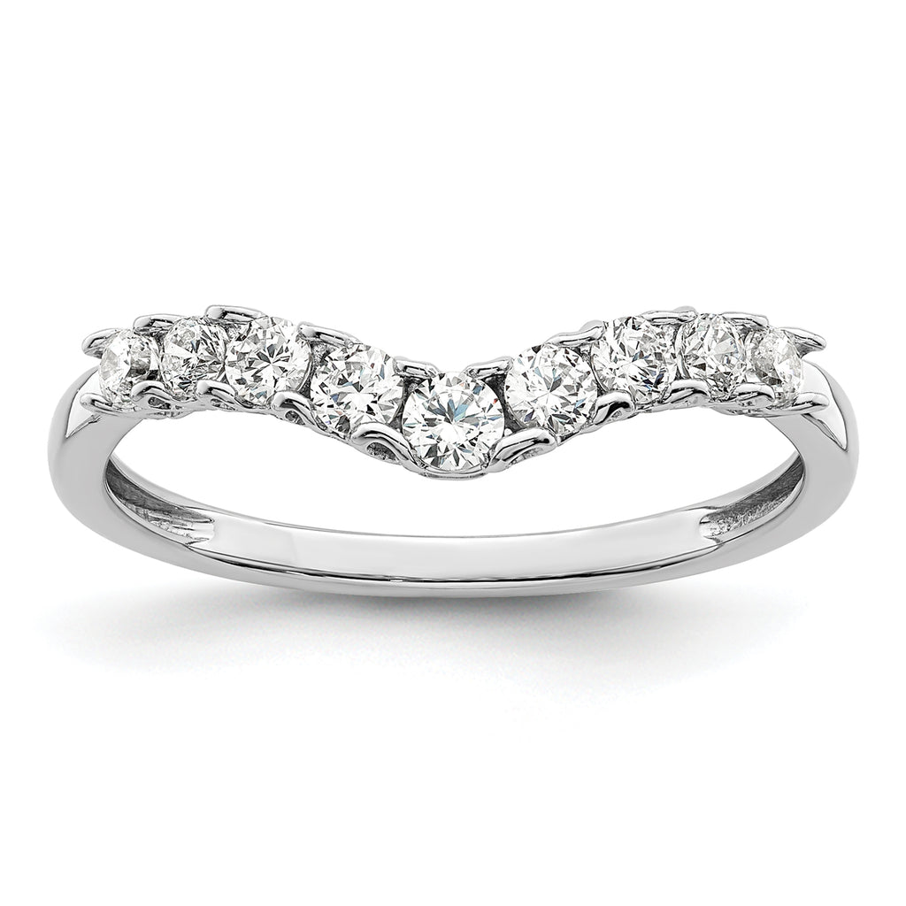 14k White Gold 3/8 carat Lab Grown Diamond VS/SI+ G+ Complete Concaved Band