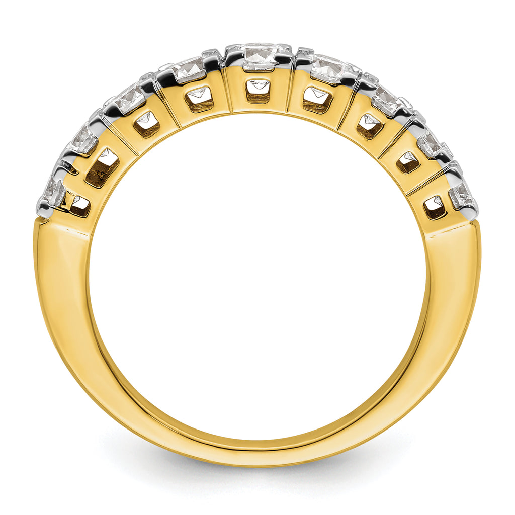 14k 1 carat Lab Grown Diamond VS/SI+ G+ Nine Stone Complete Fashion band