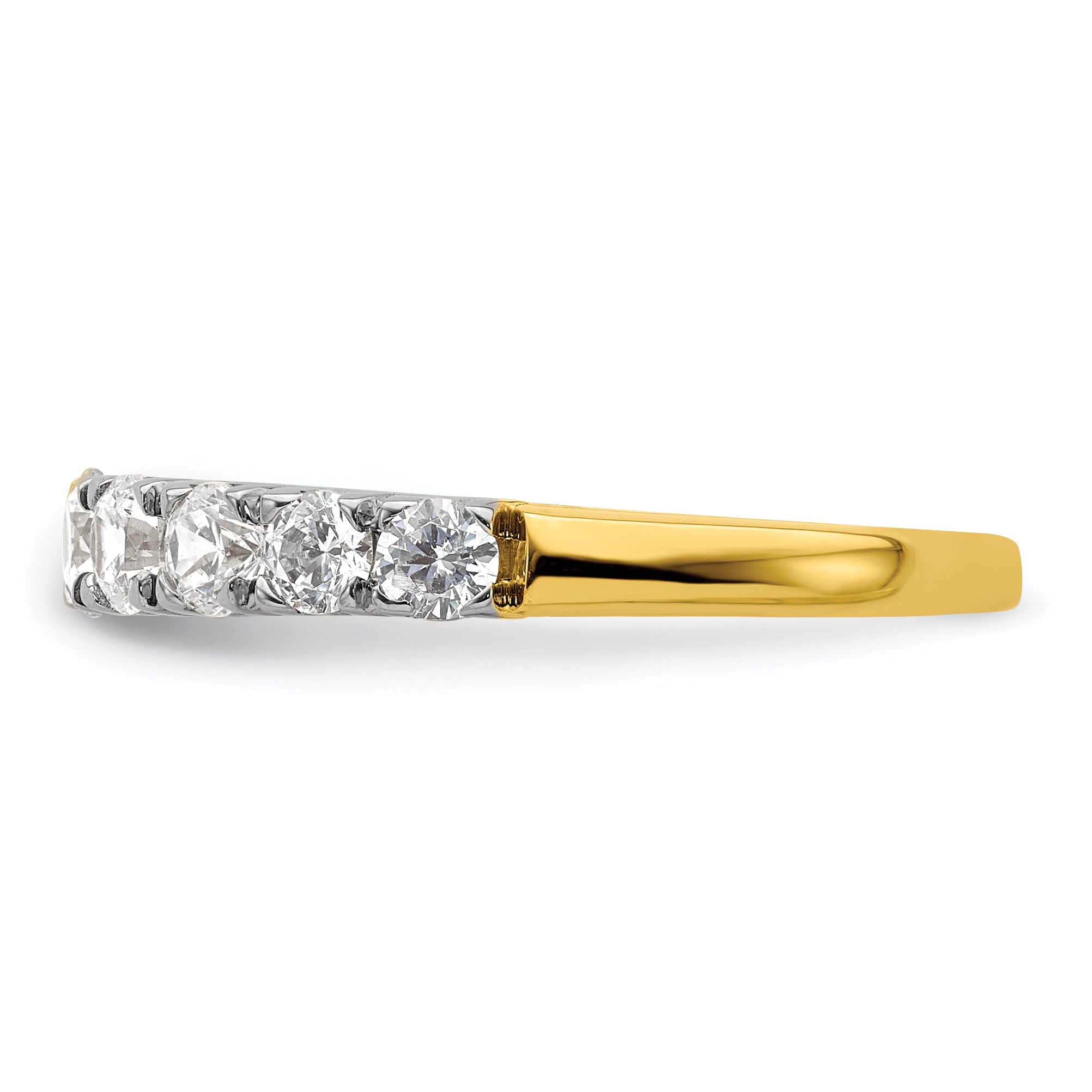 14k 1 carat Lab Grown Diamond VS/SI+ G+ Nine Stone Complete Fashion band