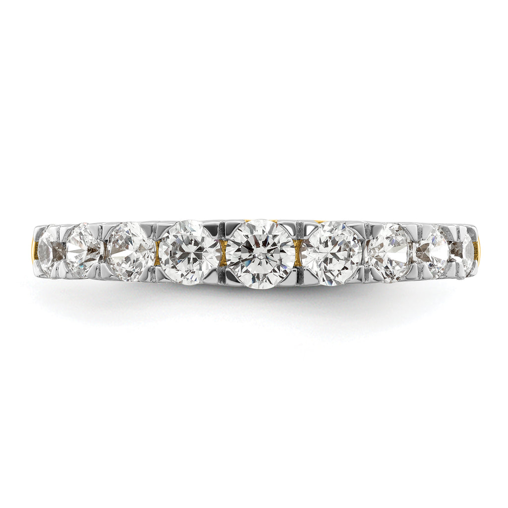 14k 1 carat Lab Grown Diamond VS/SI+ G+ Nine Stone Complete Fashion band