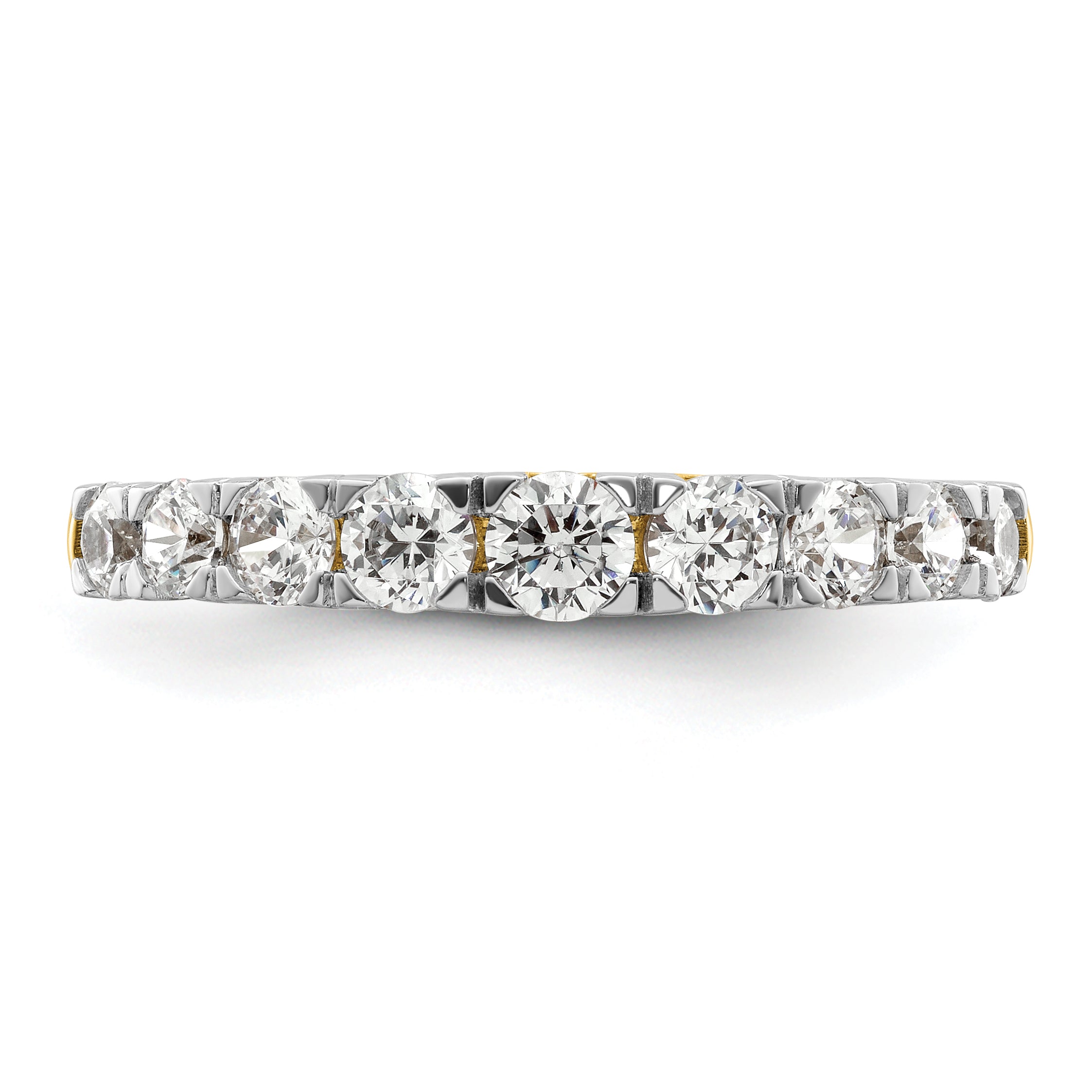 14k 1 carat Lab Grown Diamond VS/SI+ G+ Nine Stone Complete Fashion band
