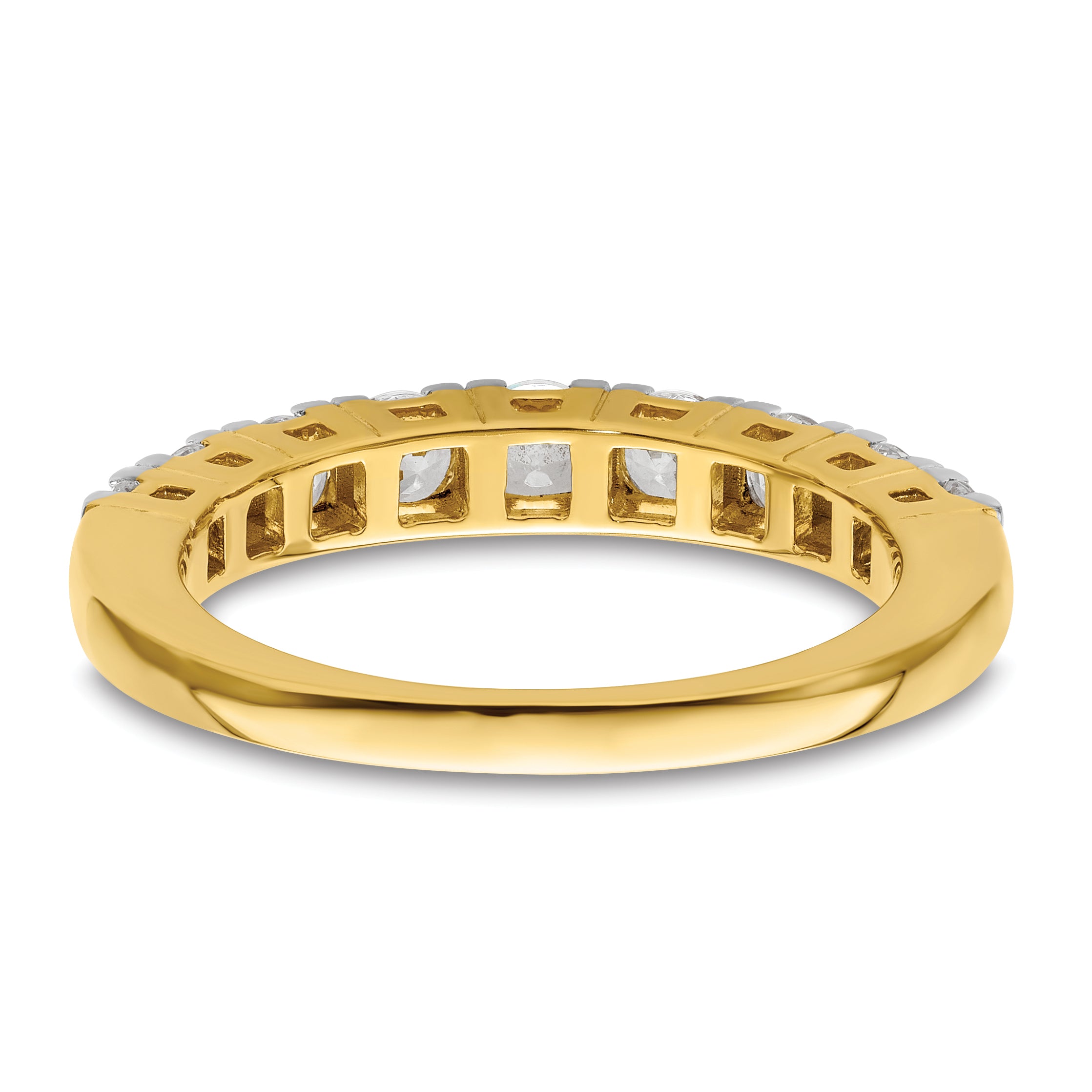 14k 1 carat Lab Grown Diamond VS/SI+ G+ Nine Stone Complete Fashion band