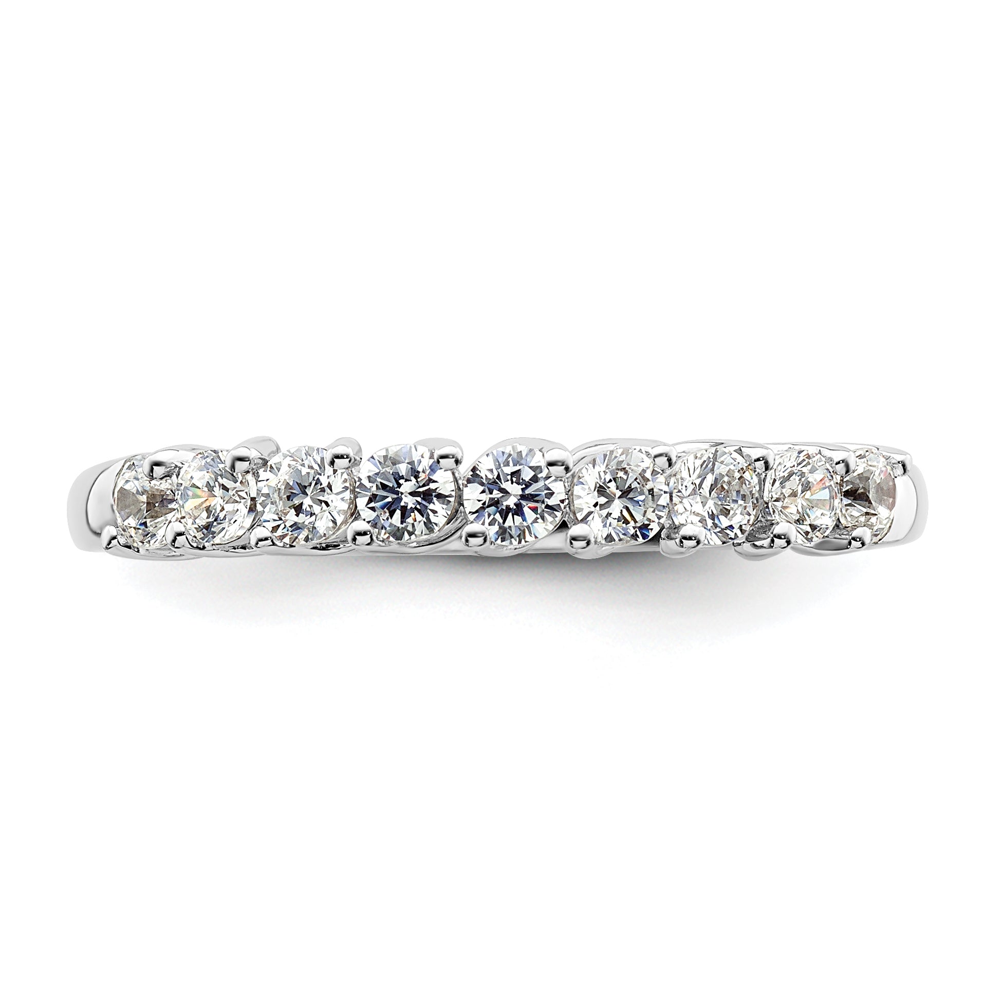 14k White Gold 1/2 carat Lab Grown Diamond VS/SI+ G+ Nine Stone Complete Fashion band
