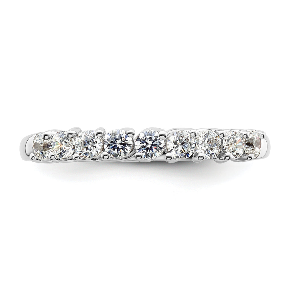 14k White Gold 1/2 carat Lab Grown Diamond VS/SI+ G+ Nine Stone Complete Fashion band