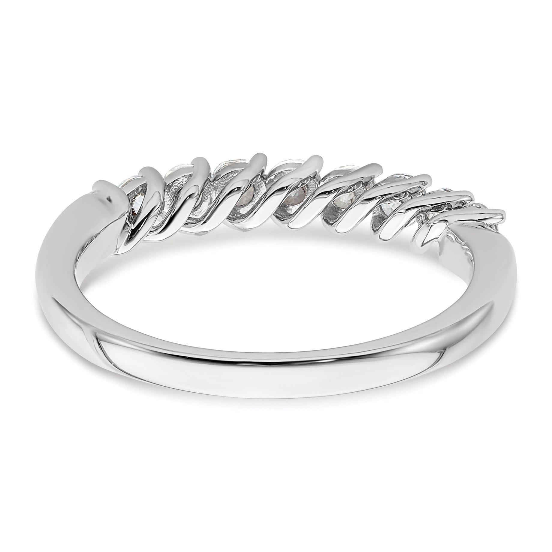 14k White Gold 1/2 carat Lab Grown Diamond VS/SI+ G+ Nine Stone Complete Fashion band