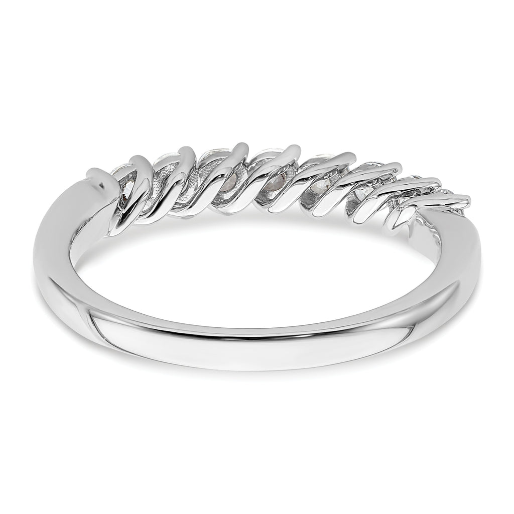 14k White Gold 1/2 carat Lab Grown Diamond VS/SI+ G+ Nine Stone Complete Fashion band