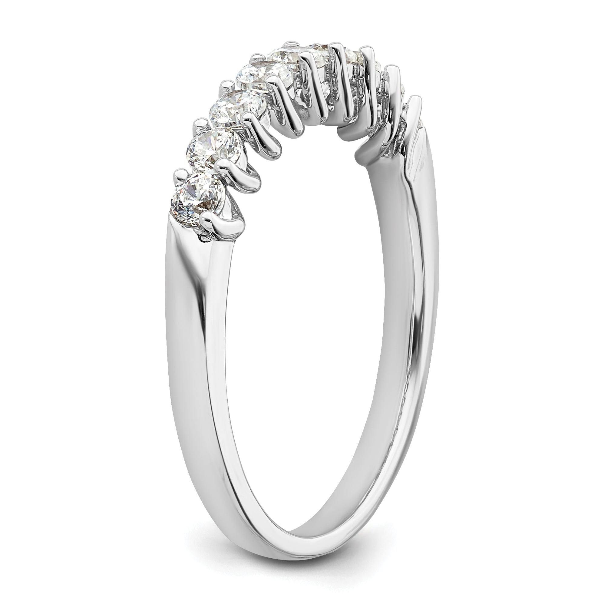 14k White Gold 1/2 carat Lab Grown Diamond VS/SI+ G+ Nine Stone Complete Fashion band
