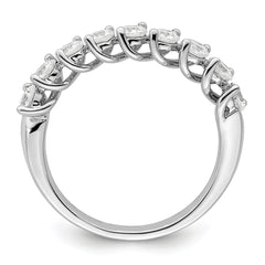 14k White Gold 1 carat Lab Grown Diamond VS/SI+ G+ Nine Stone Complete Fashion band