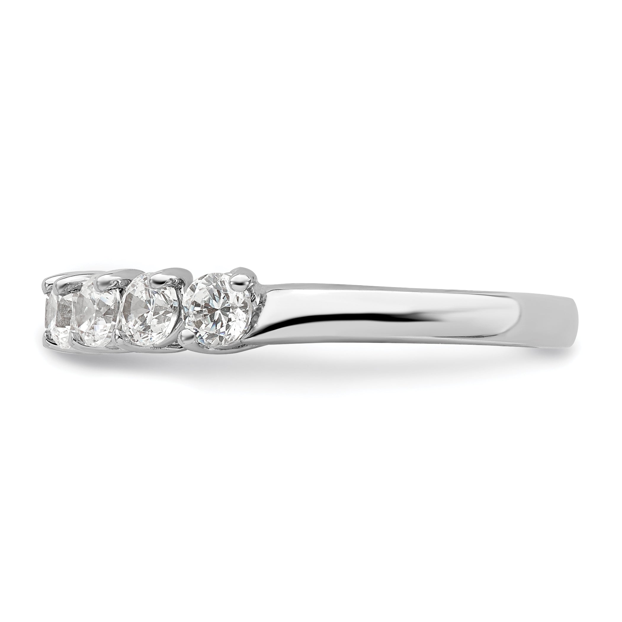 14k White Gold 1 carat Lab Grown Diamond VS/SI+ G+ Nine Stone Complete Fashion band