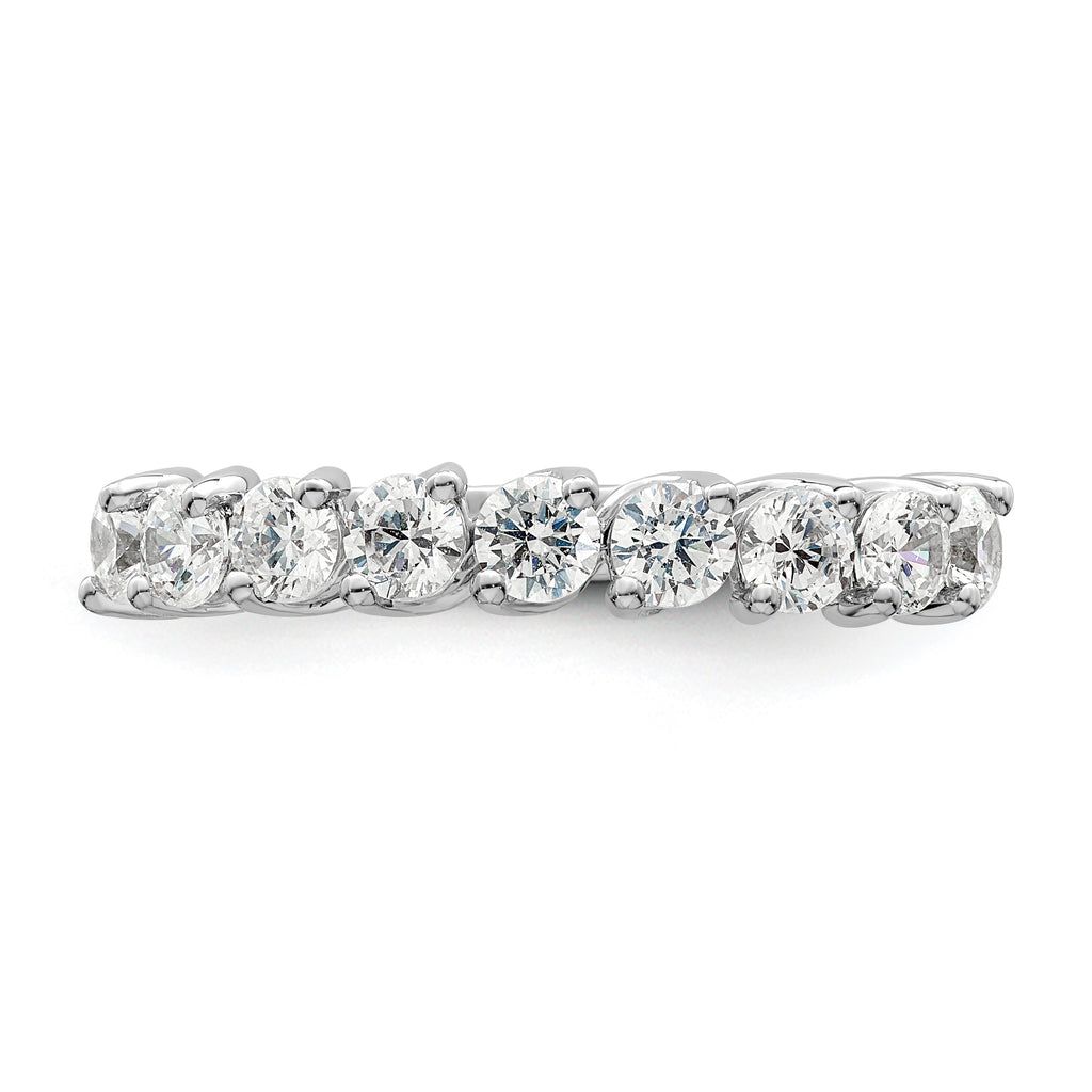 14k White Gold 1 carat Lab Grown Diamond VS/SI+ G+ Nine Stone Complete Fashion band