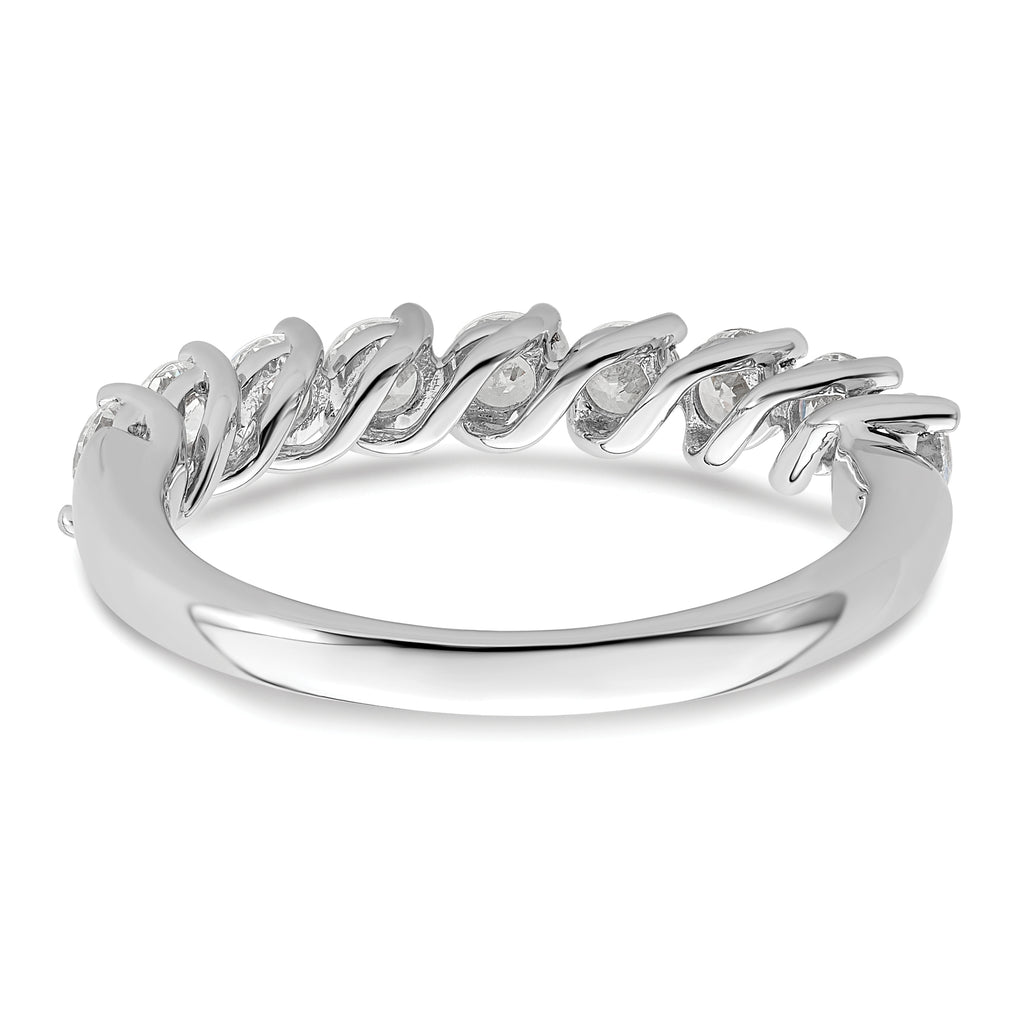14k White Gold 1 carat Lab Grown Diamond VS/SI+ G+ Nine Stone Complete Fashion band