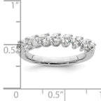 14k White Gold 1 carat Lab Grown Diamond VS/SI+ G+ Nine Stone Complete Fashion band
