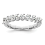 14k White Gold 1 carat Lab Grown Diamond VS/SI+ G+ Nine Stone Complete Fashion band