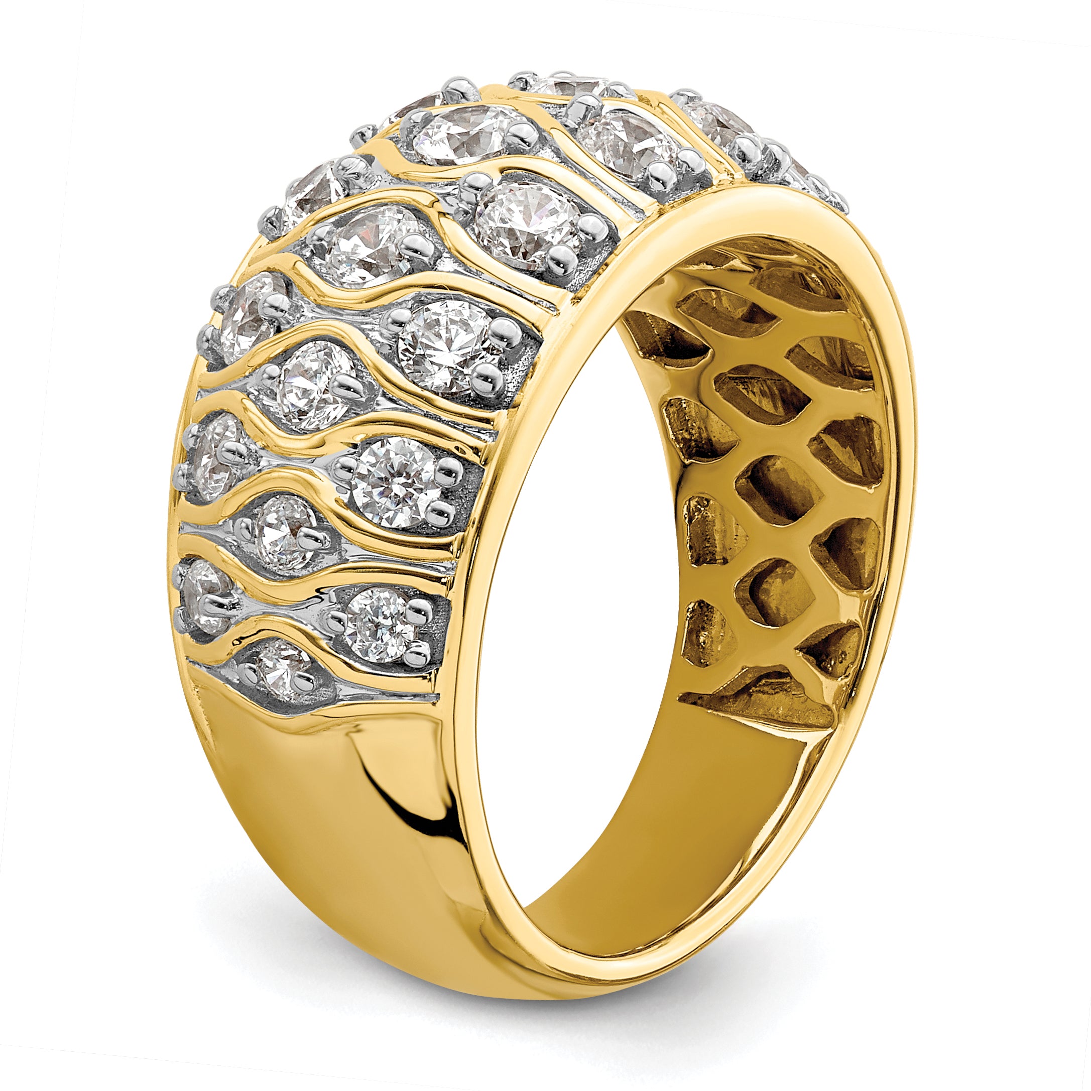14k 1 1/6 carat Lab Grown Diamond VS/SI+ G+ Complete Fashion Ring