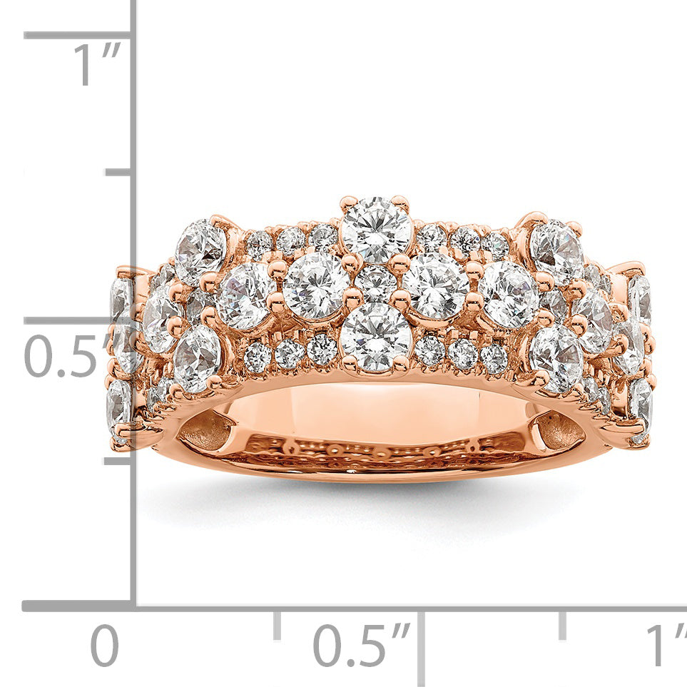 14k Rose Gold 2 1/2 carat Lab Gronw Diamond VS/SI+ G+ Complete Fashion Ring