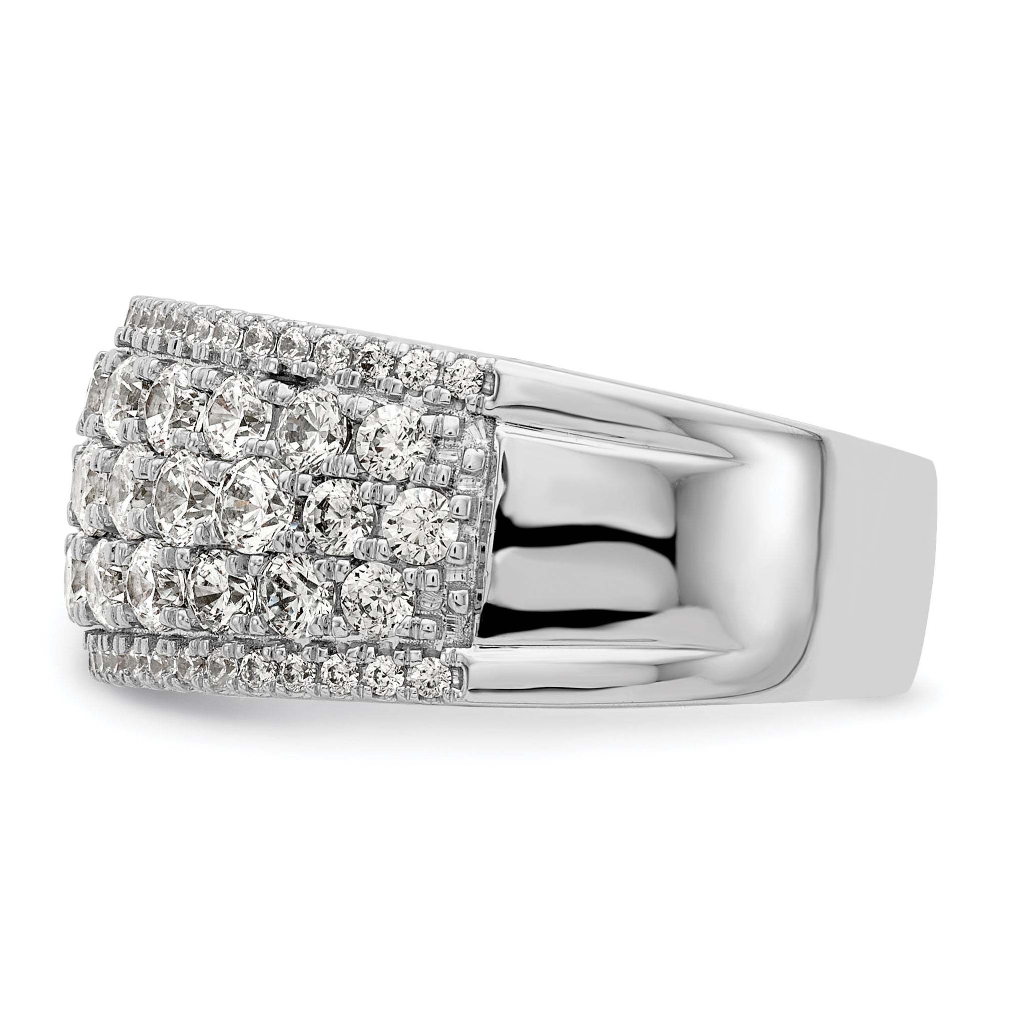 14k White Gold 2 carat Lab Grown Diamond VS/SI+ G+ Complete Fashion Band
