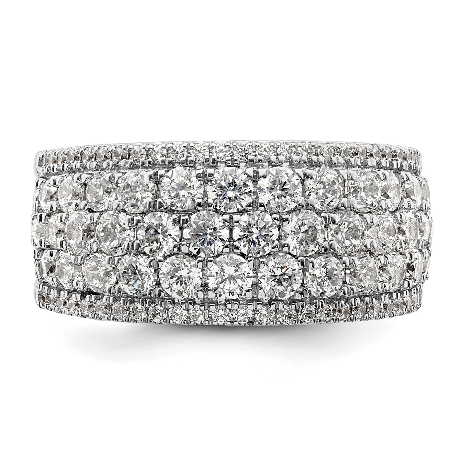 14k White Gold 2 carat Lab Grown Diamond VS/SI+ G+ Complete Fashion Band